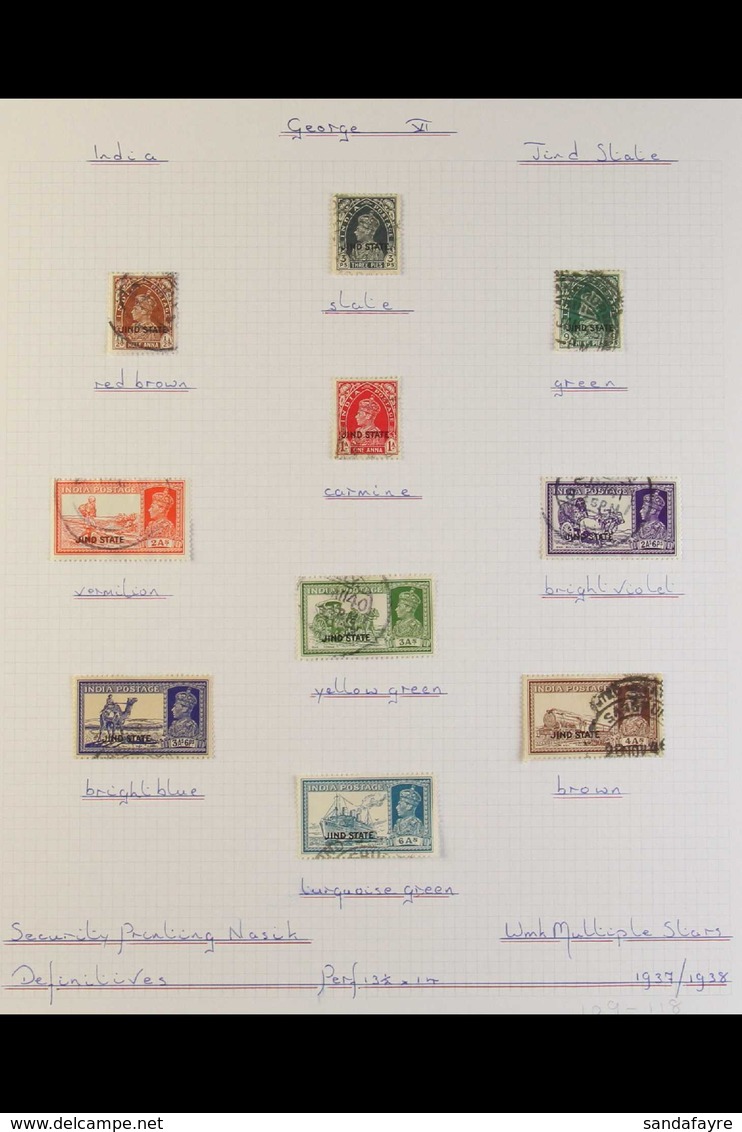 JIND 1937-43 KGVI FINE USED COLLECTION - we See 1937-8 Overprinted Definitives Complete To 1r Plus 2r Value, 1941-3 Comp - Other & Unclassified