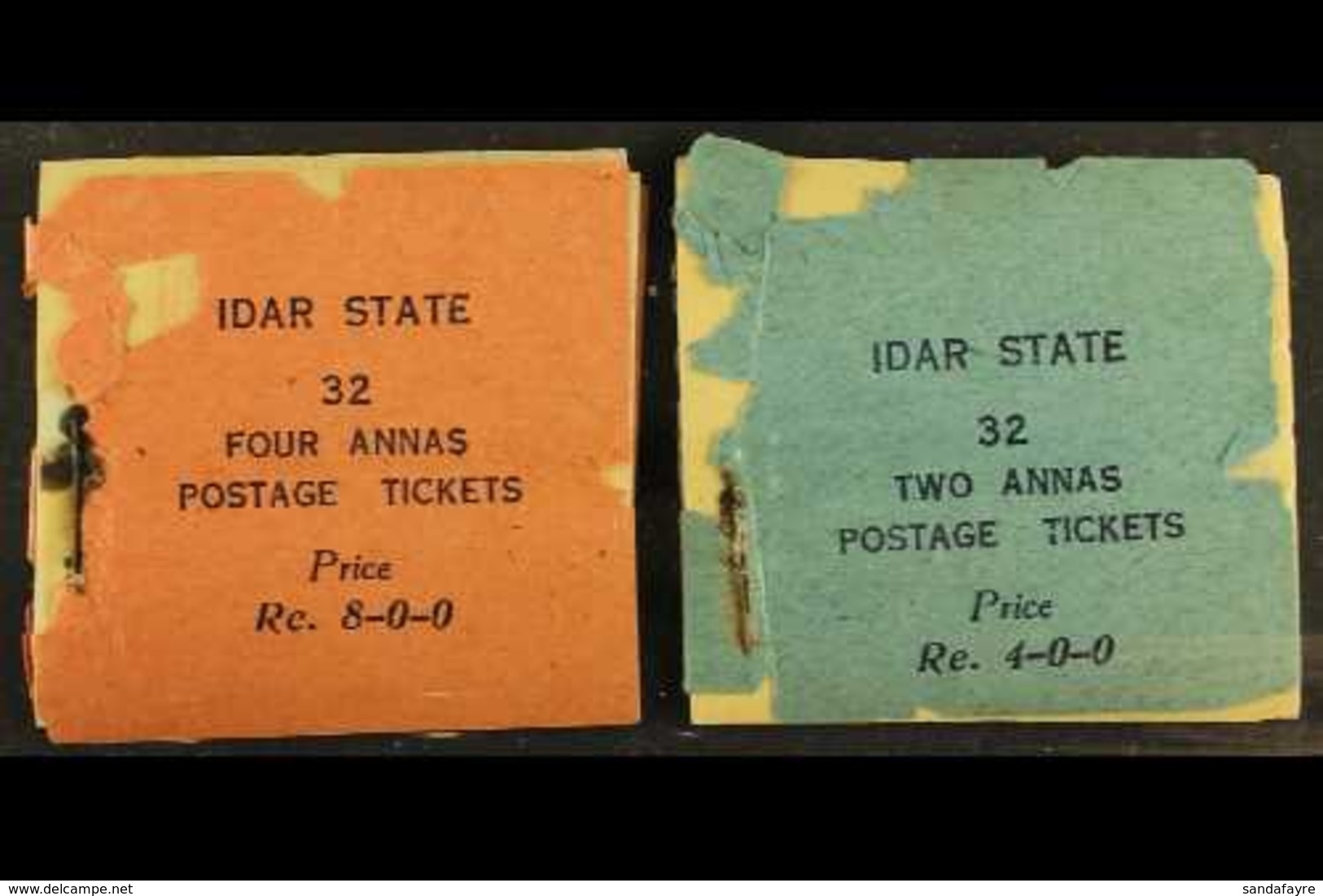 IDAR 1944 2a Blue Booklet Of 32 "tickets" And 4a Vermilion Booklet Of "32 Tickets", SG 5 & 6, Good Contents But Disinteg - Other & Unclassified