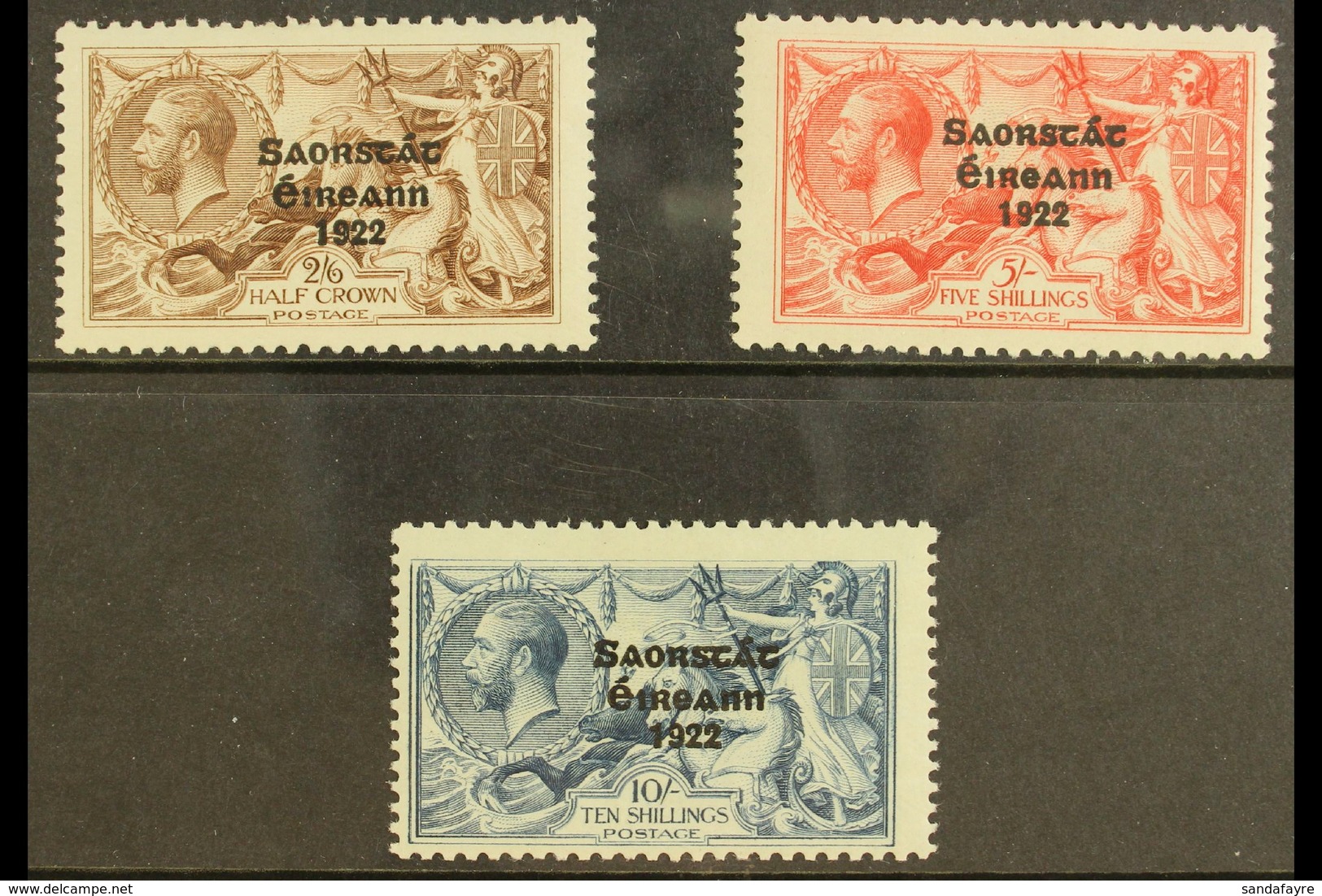 1925-28 Seahorses Complete Set With Three Line Overprint (narrow Date), SG 83/85, Very Fine Mint, Lightly Hinged. (3 Sta - Altri & Non Classificati