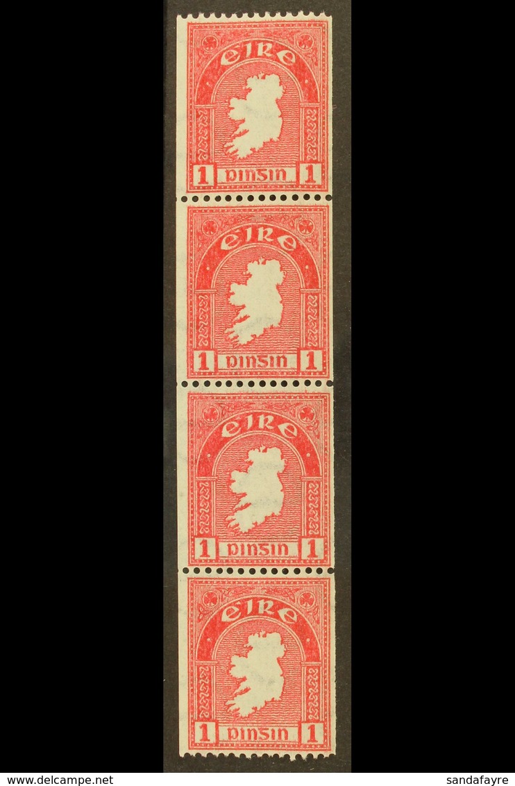 1940 COIL STAMP 1d Carmine, Perf 14 X Imperf, SG 112b, Mint Never Hinged Strip Of Four.  For More Images, Please Visit H - Altri & Non Classificati