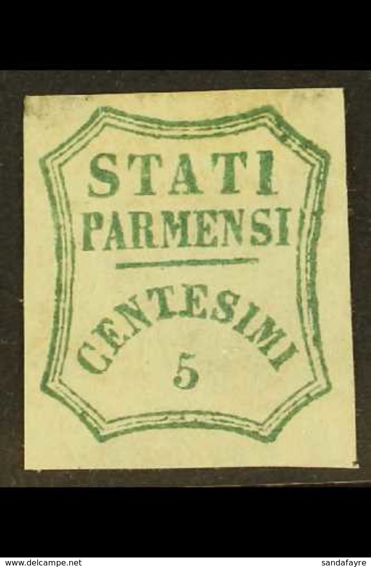 PARMA 1859 5c Blue Green, Provisional Govt, Sass 12, Fine Mint No Gum. A Little Light Soling At Top But A Scarce Stamp.  - Unclassified