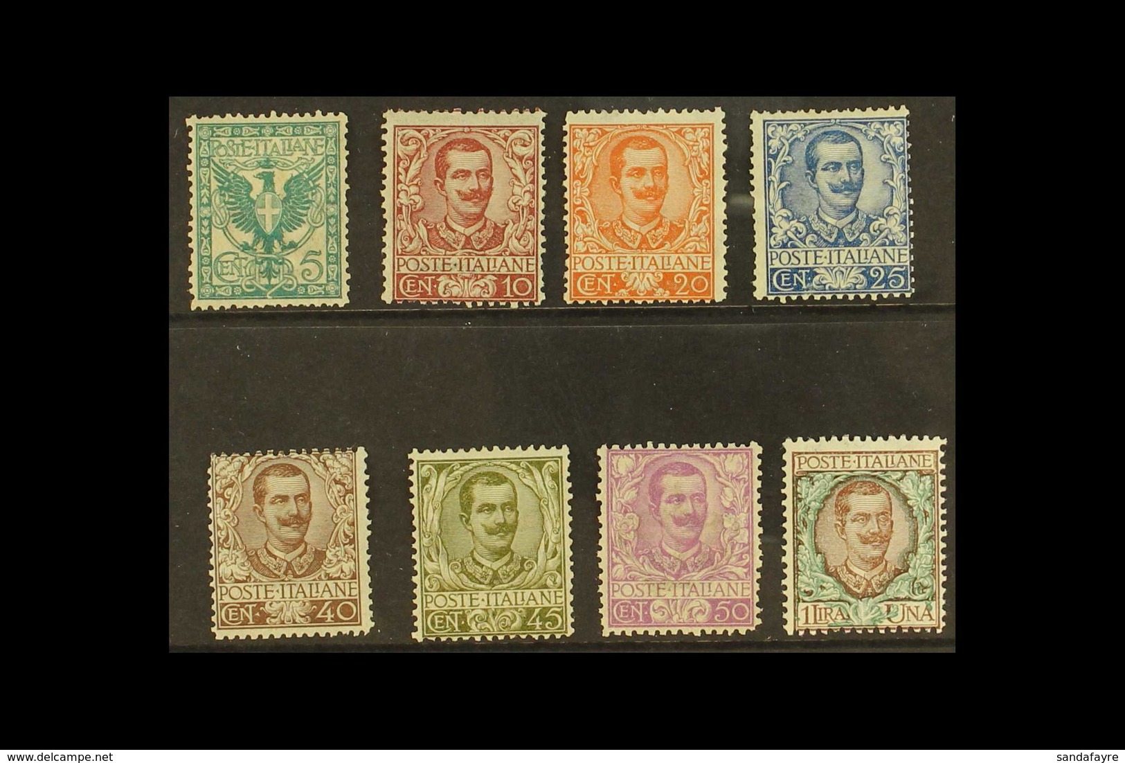 1901 5c To 1L Definitives, Sassone 70/7, Mi 76/83, Odd Minor Perf Fault, Otherwise Fine Mint (8 Stamps). For More Images - Unclassified