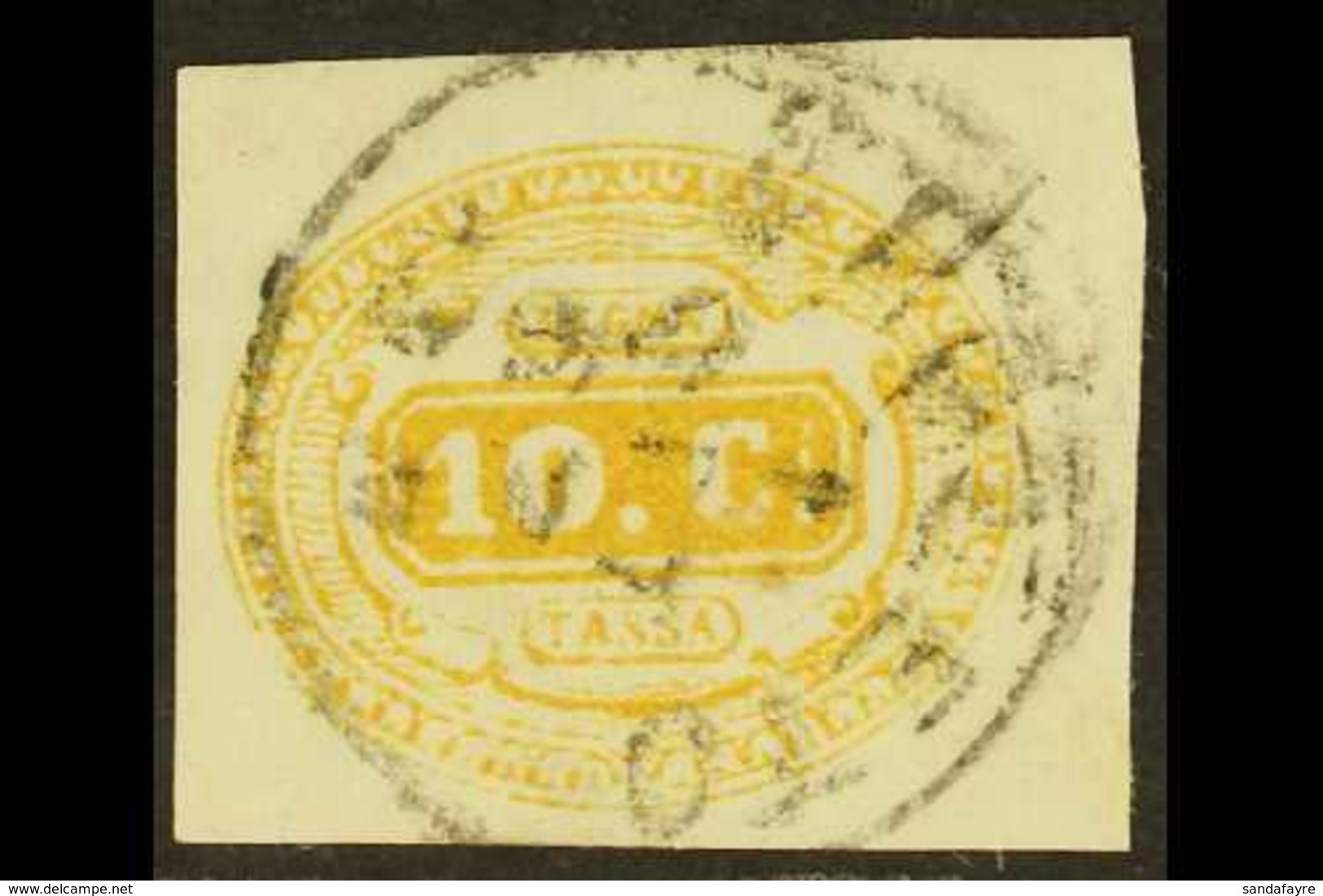 POSTAGE DUE 1863 10c Yellow (SG D6, Michel 1a, Sassone 1), Fine Used, Four Good To Large Margins, Nice Colour. For More  - Non Classificati