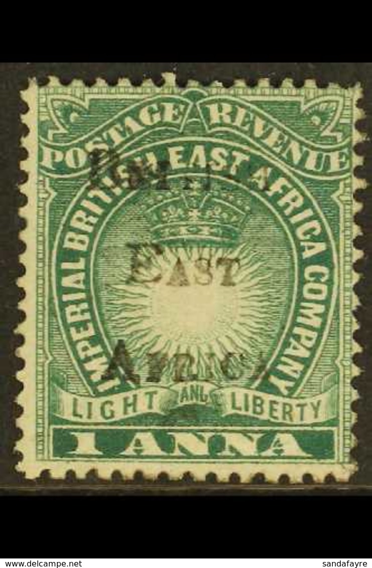 1895 1a Blue Green, Handstamped British East Africa, Variety "ANL (broken D)", SG 34b, Very Fine Mint No Gum. Extremely  - Vide