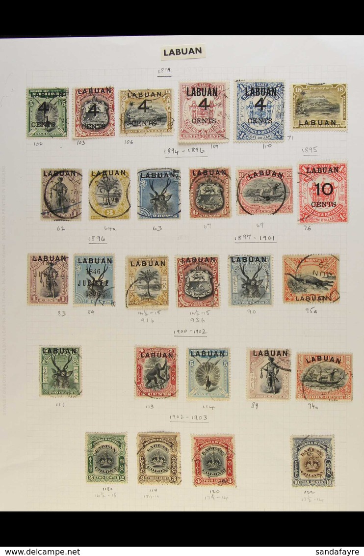 1894-1902 FINE CDS USED COLLECTION On A Page, All Different, Inc 1894-96 Set To 3c, 6c, 8c & 12c, 1896 1c & 2c "Jubilee" - North Borneo (...-1963)