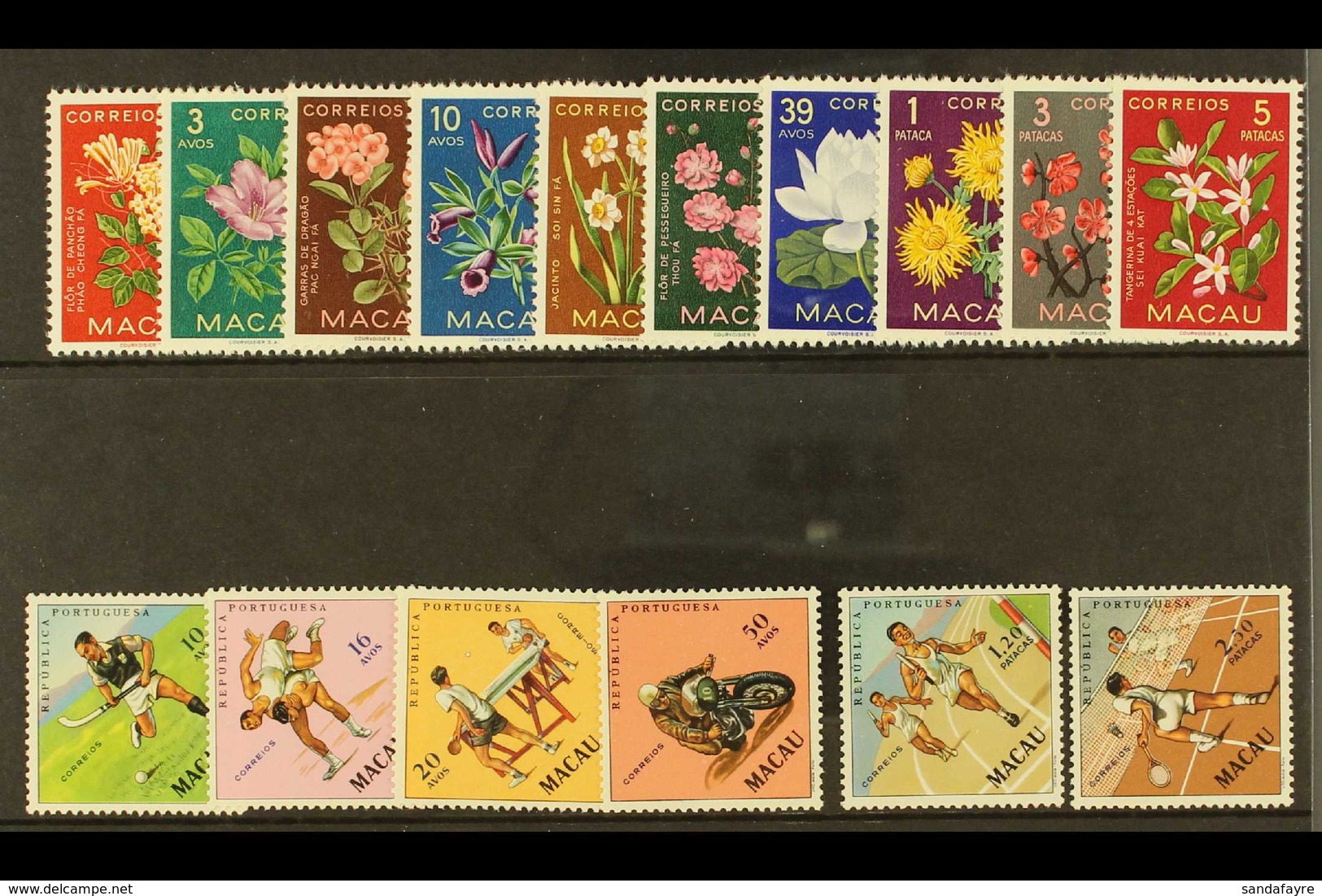 1953-62 PAIR OF NHM SETS On A Stock Card That Inc 1953 Indigenous Flowers (SG458/67) & 1962 Sports Set (SG 486/91). Love - Altri & Non Classificati