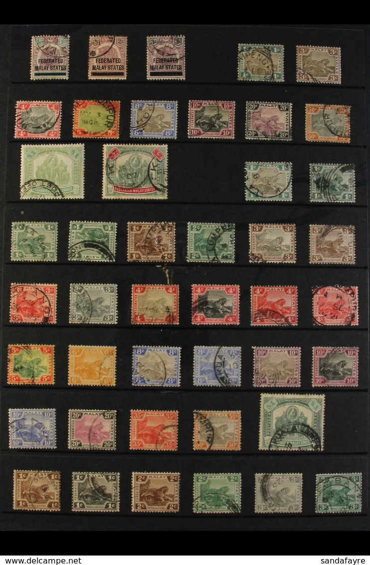 FEDERATED MALAY STATES 1900-1934 ALL DIFFERENT USED COLLECTION With 1900 (Negri Sembilan Overprinted) 1c, 2c And 3c; 190 - Other & Unclassified