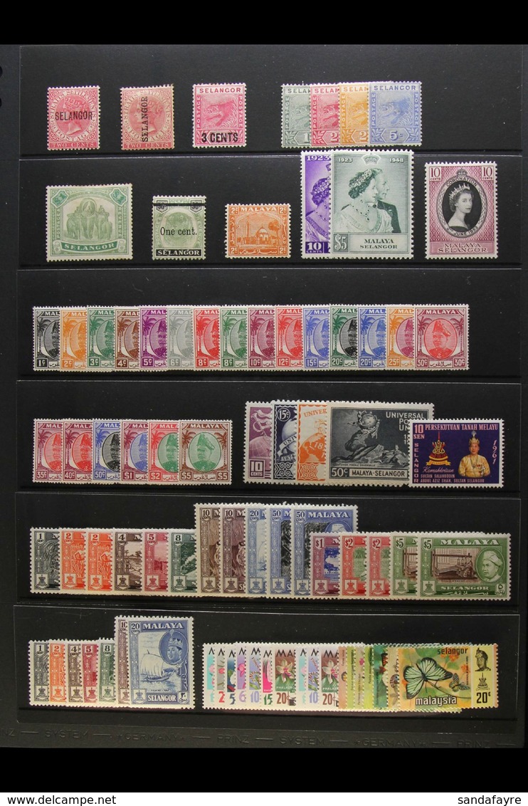 SELANGOR 1885 - 1970 Fresh Mint Selection Generally Sparse To 1948 Then Complete To 1970 Complete. (79 Stamps) For More  - Other & Unclassified