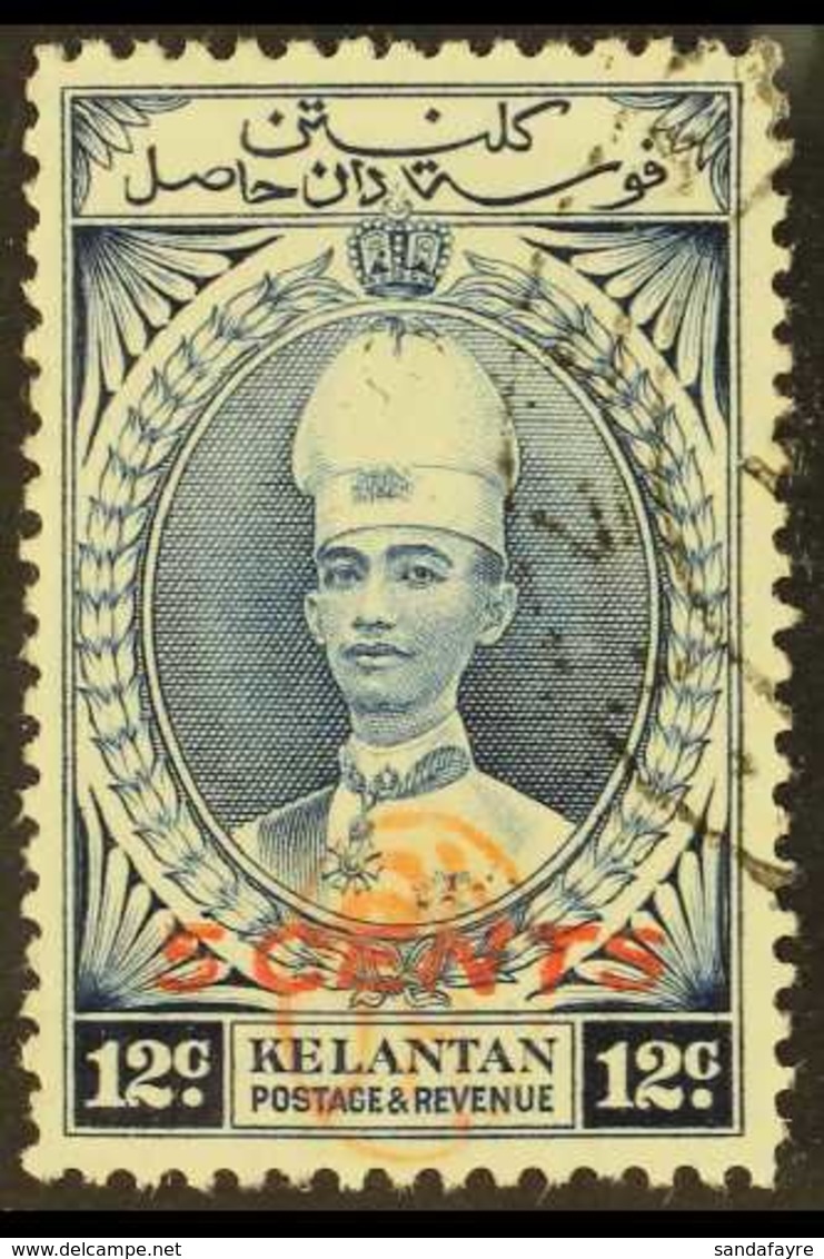 KELANTAN 1942 (Jun) 5c On 12c Blue With Sunagawa Seal, SG J19, Very Fine Used. For More Images, Please Visit Http://www. - Other & Unclassified