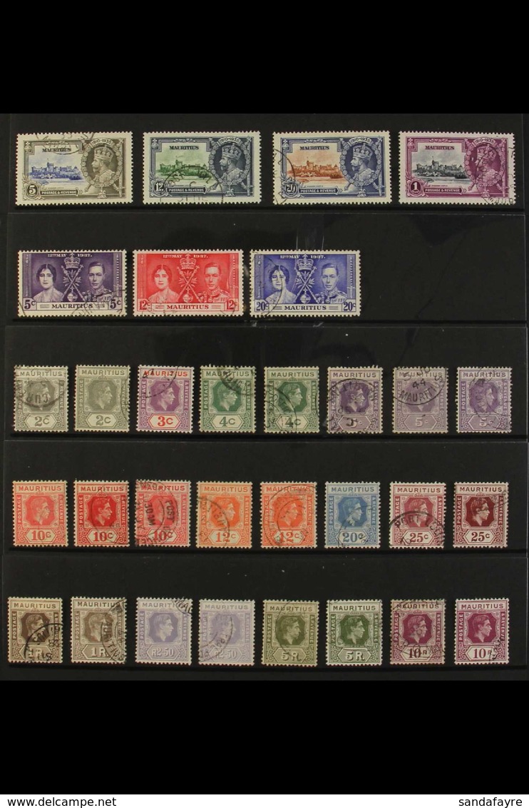 1935-1950 COMPLETE FINE/VERY FINE USED COLLECTION On Stock Pages, All Different, Includes 1935 Jubilee Set, 1938-49 Set  - Mauritius (...-1967)