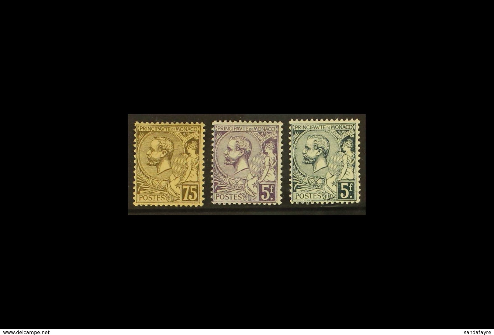 1920-1 75c Olive-brown On Buff, 5f Violet & 5f Dark Grey-green, Yvert 45/7, Very Fine Mint (3 Stamps) For More Images, P - Sonstige & Ohne Zuordnung