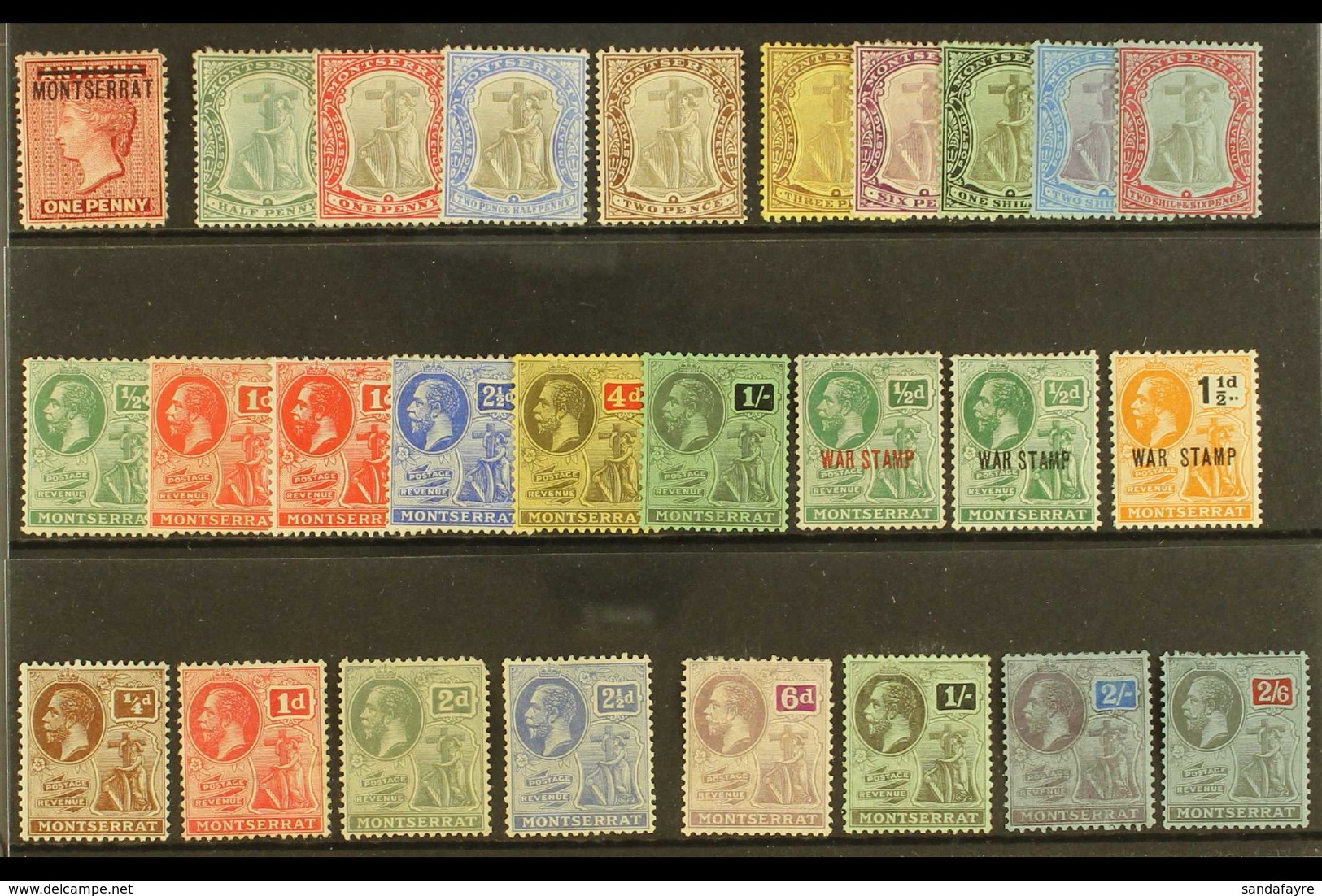 1876-1929 MINT SELECTION On A Stock Card, ALL DIFFERENT With Values To Different 2s6d. (27 Stamps) For More Images, Plea - Montserrat