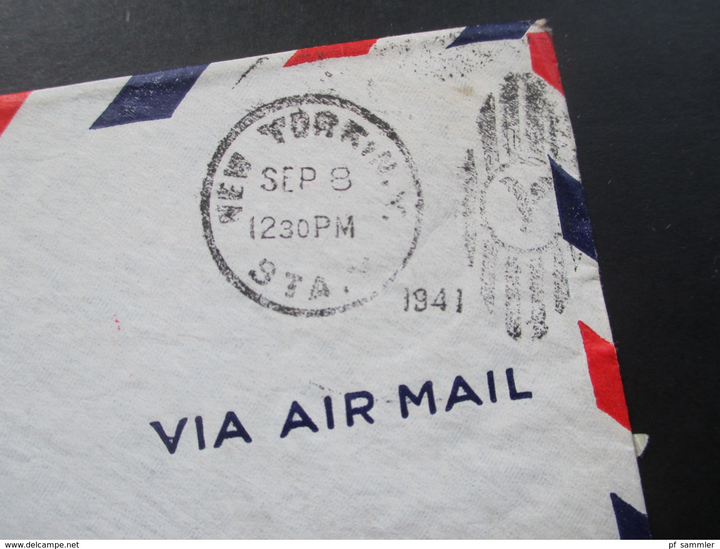 USA 1941 Luftpost / Air Mail Nach Aussig Adolf Hitler Strasse Sudetengau. Zensurbeleg OKW Zensur - Storia Postale