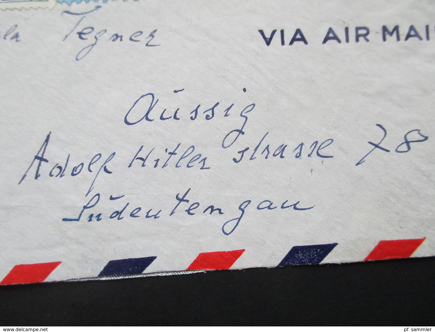 USA 1941 Luftpost / Air Mail Nach Aussig Adolf Hitler Strasse Sudetengau. Zensurbeleg OKW Zensur - Cartas & Documentos