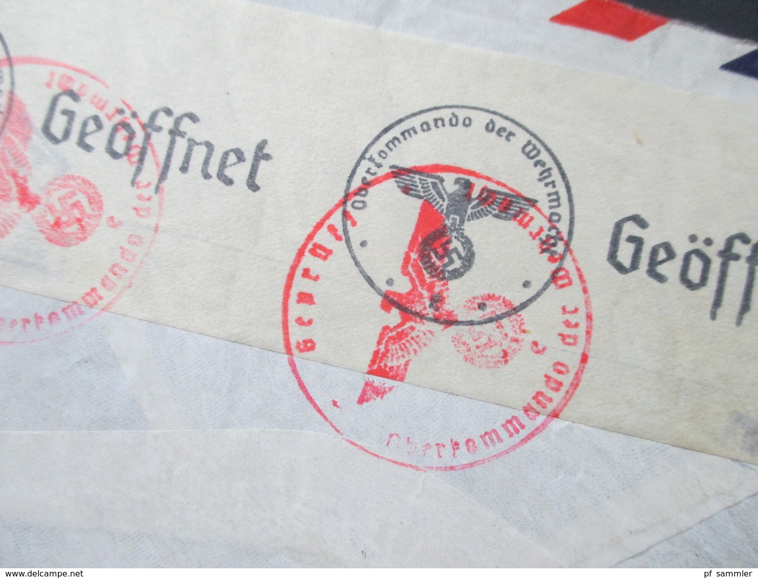 USA 1941 Luftpost / Air Mail Nach Aussig Adolf Hitler Strasse Sudetengau. Zensurbeleg OKW Zensur - Briefe U. Dokumente