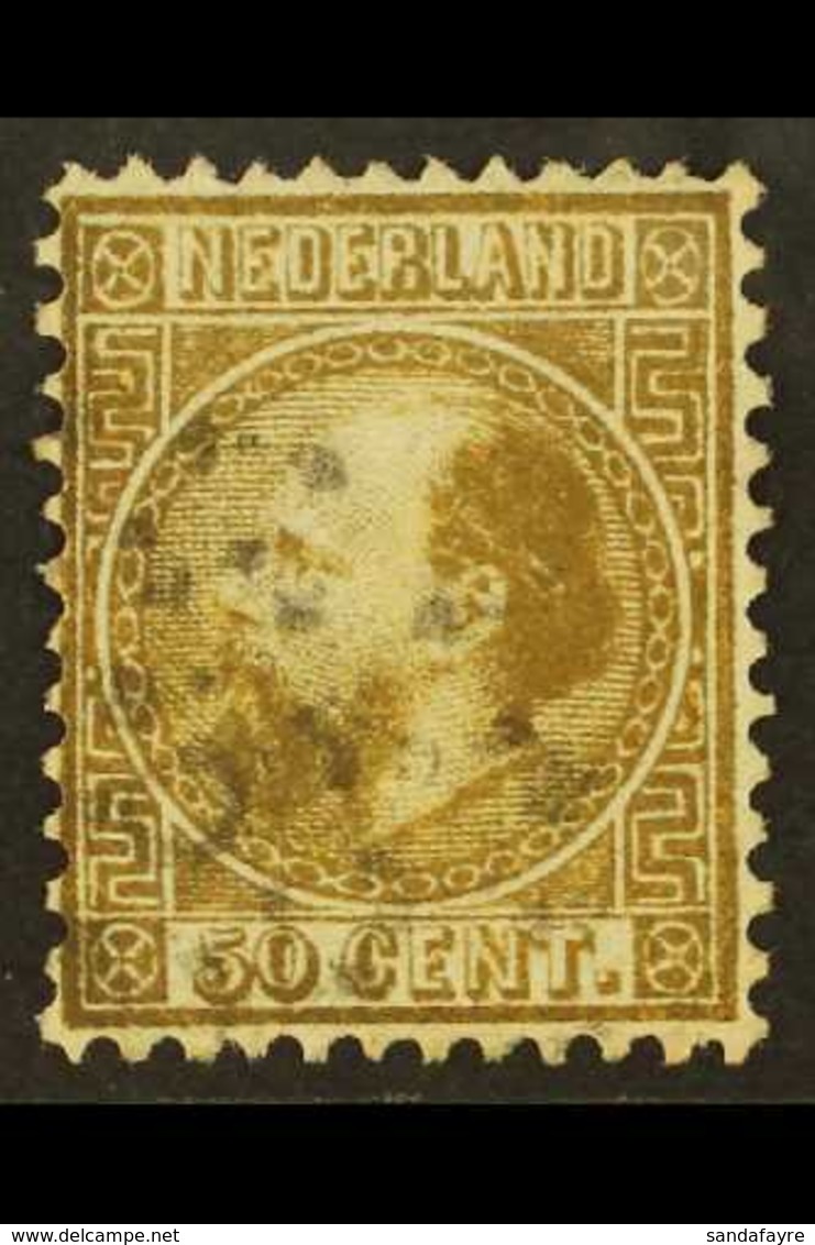 1867-69 50c Gold King Die II Perf 12½x12 (NVPH 12IIA, SG 22, Michel 12 II A), Very Fine Used, Fresh Colour & Well- Cente - Altri & Non Classificati