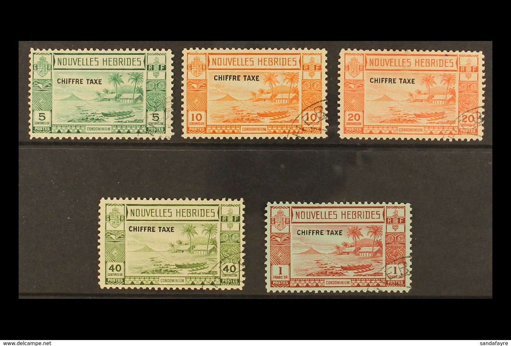 FRENCH POSTAGE DUES 1938 Overprints Complete Set, SG FD65/69, Very Fine Cds Used, Fresh. (5 Stamps) For More Images, Ple - Other & Unclassified