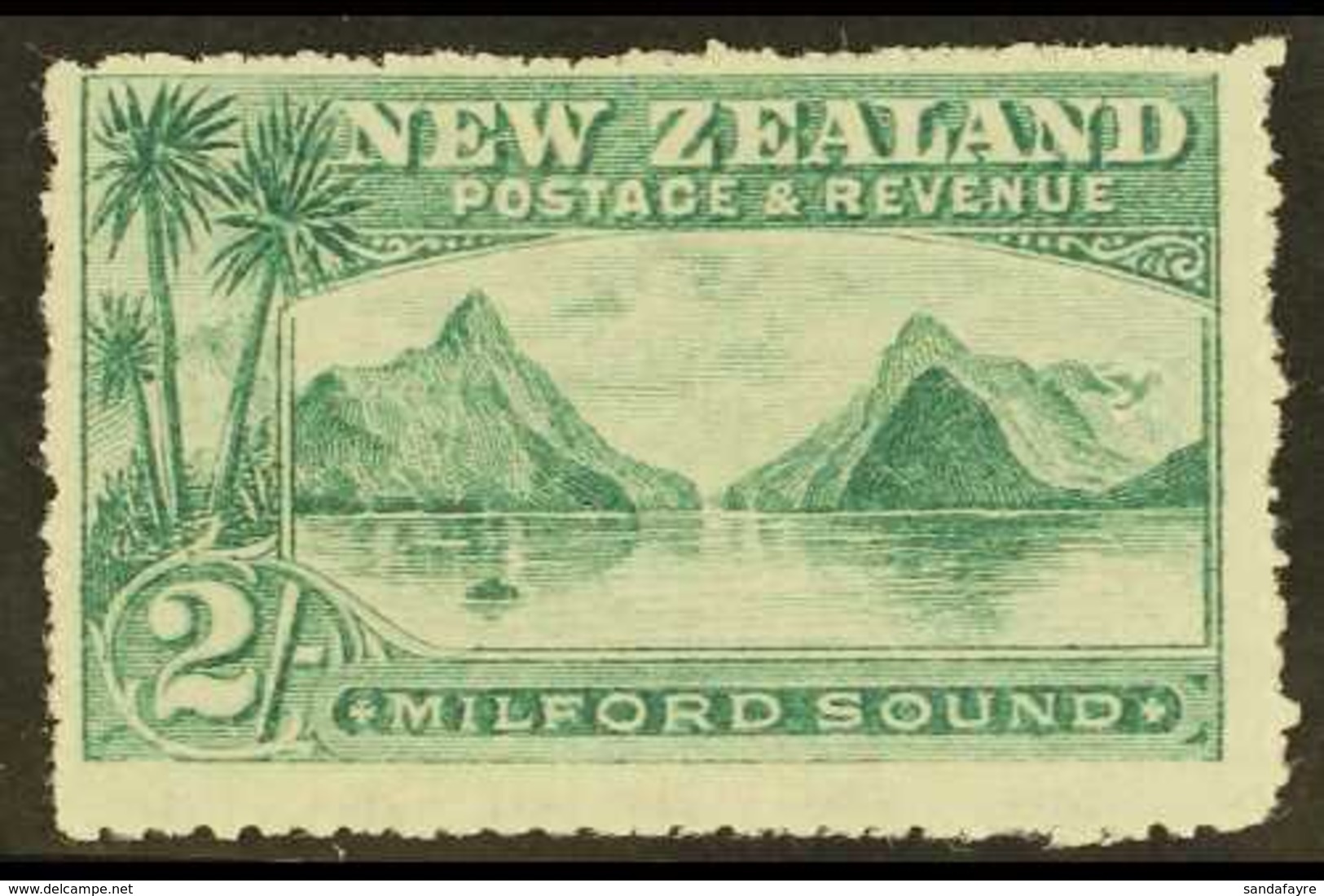 1902 2s Blue Green, Milford Sound, Perf 14, SG 328a, Very Fine Mint. For More Images, Please Visit Http://www.sandafayre - Other & Unclassified
