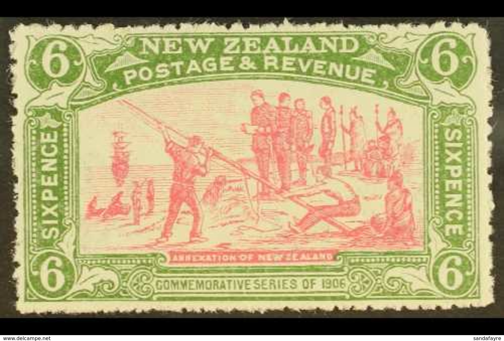 1906 6d Pink And Olive, Christchurch Exhibition, SG 373, Superb Never Hinged Mint. For More Images, Please Visit Http:// - Altri & Non Classificati