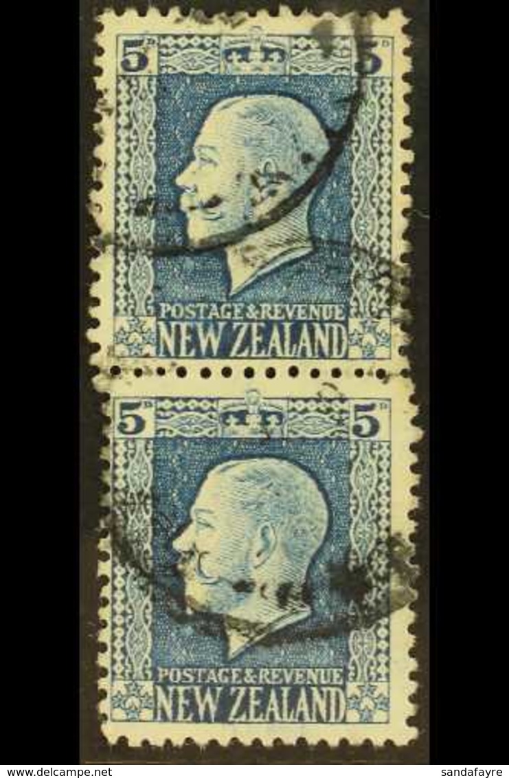 1915 5d Pale Ultramarine, Geo V, Vertical Pair, Perf 14 X 13½ + 14 X 14½, SG 424db, Fine Used. For More Images, Please V - Other & Unclassified