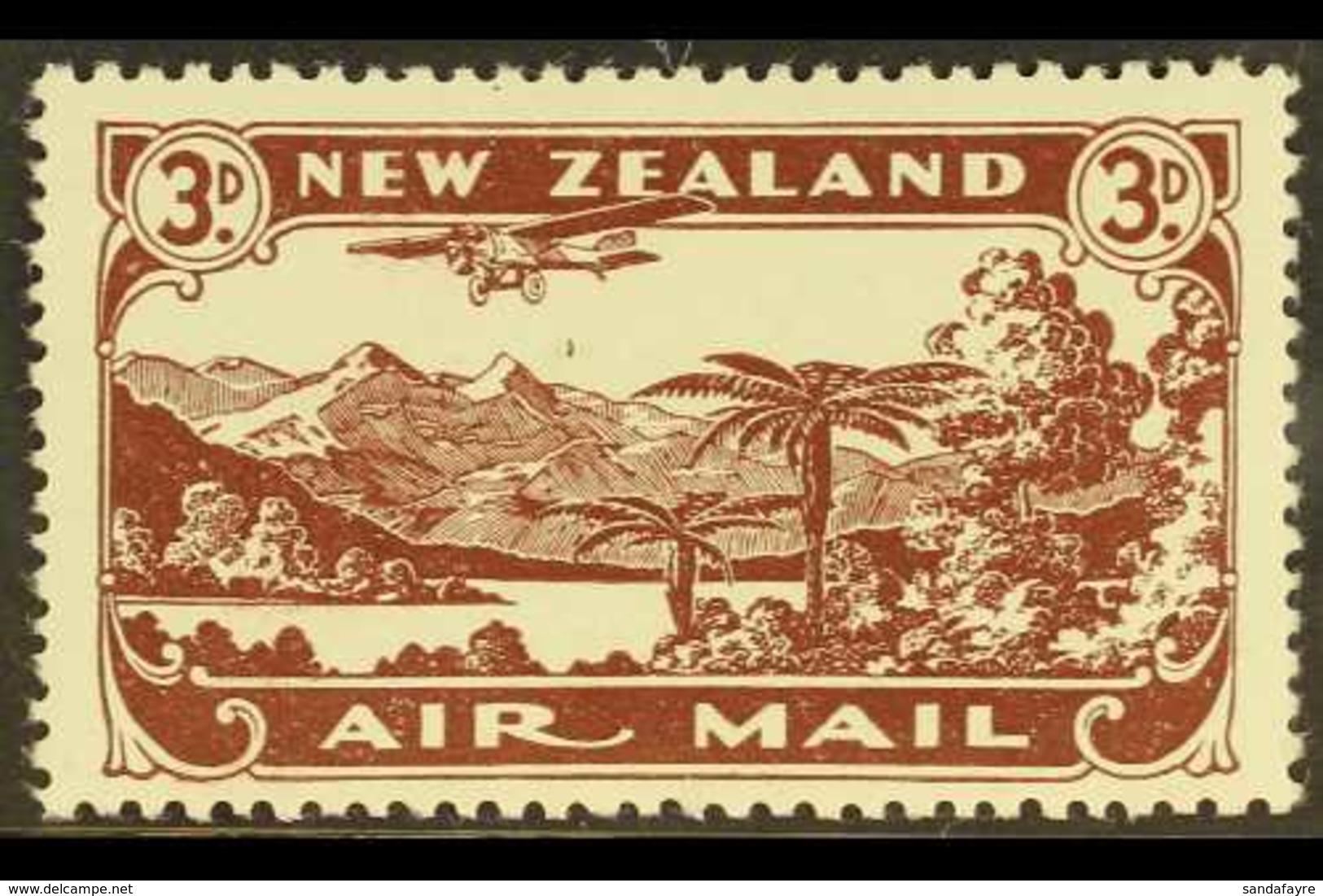 1931 3d Chocolate Airmail, Variety "perf 14 X 15", SG 548a, Very Fine Never Hinged Mint. For More Images, Please Visit H - Altri & Non Classificati