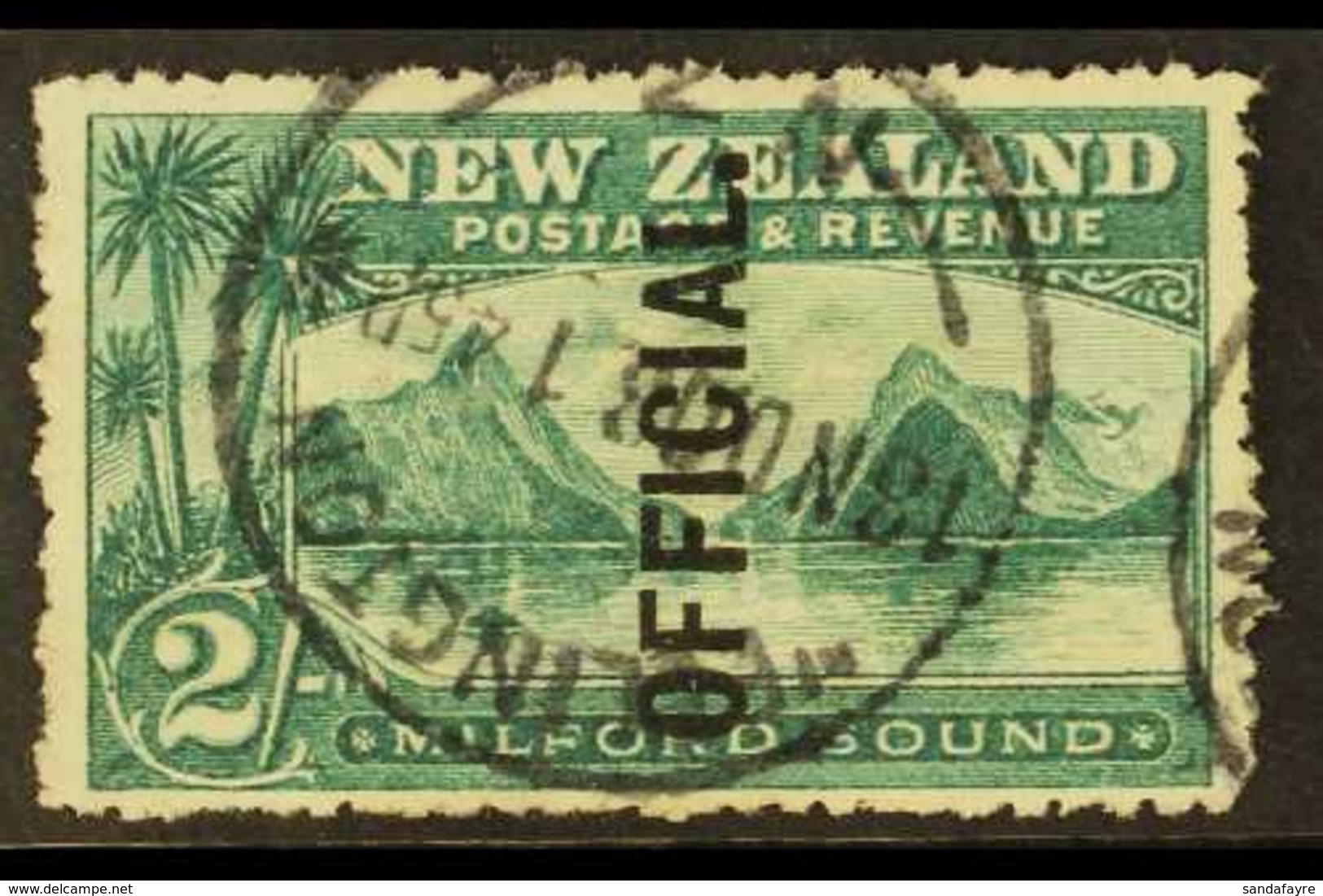 OFFICIALS 1907 2s Milford Sound, Ovptd "Official", SG O66, Very Fine Used With Central Cds Cancel. For More Images, Plea - Altri & Non Classificati