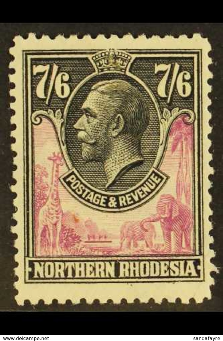 1925-9 7s6d Rose-purple & Black, SG 15, Fine Mint. For More Images, Please Visit Http://www.sandafayre.com/itemdetails.a - Northern Rhodesia (...-1963)