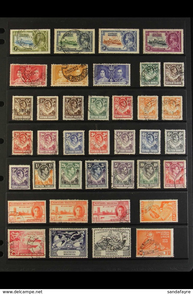 1935-1963 ALL DIFFERENT FINE USED COLLECTION Including 1935 Silver Jubilee Set, 1938-52 KGVI Definitives Complete Set, 1 - Nordrhodesien (...-1963)