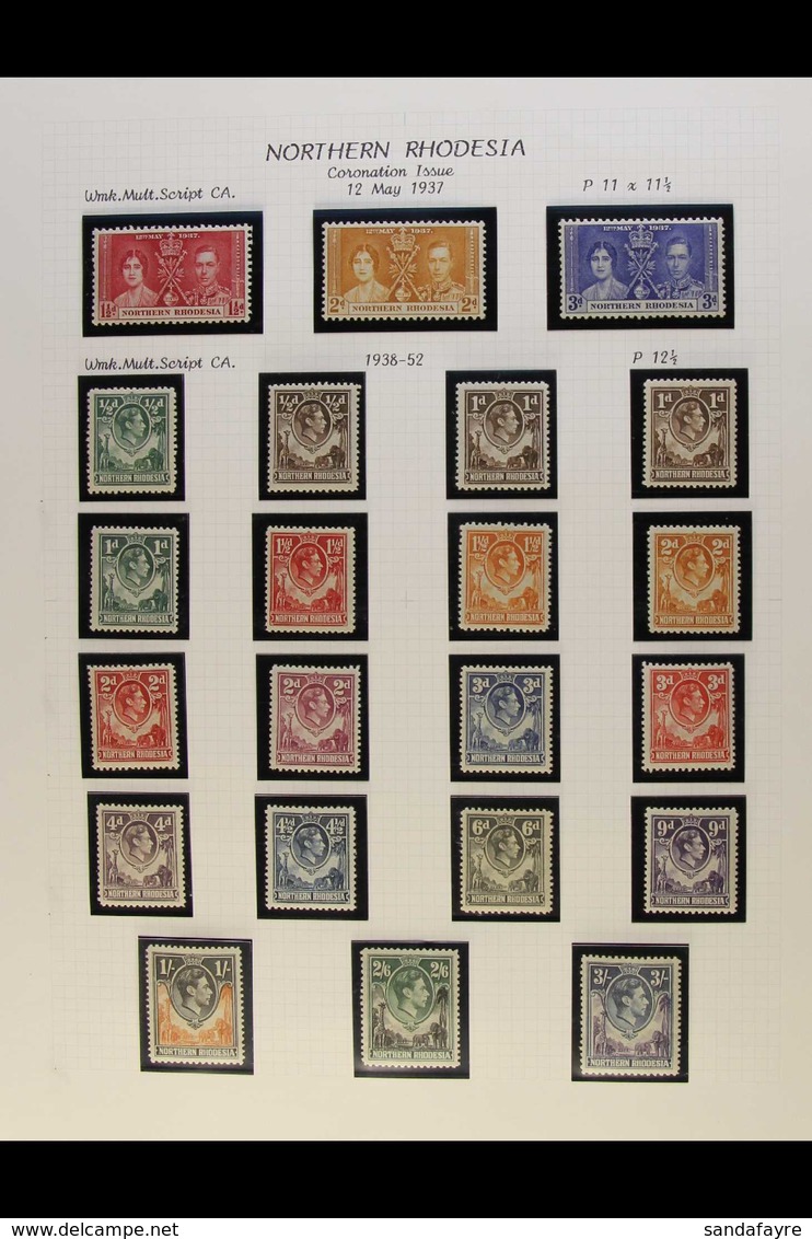 1937-52 KGVI FINE MINT COLLECTION 1938-52 Defins Complete To 10s, 1946 Victory 1½d Perf.13½, 1929-52 Postage Dues Set On - Nordrhodesien (...-1963)