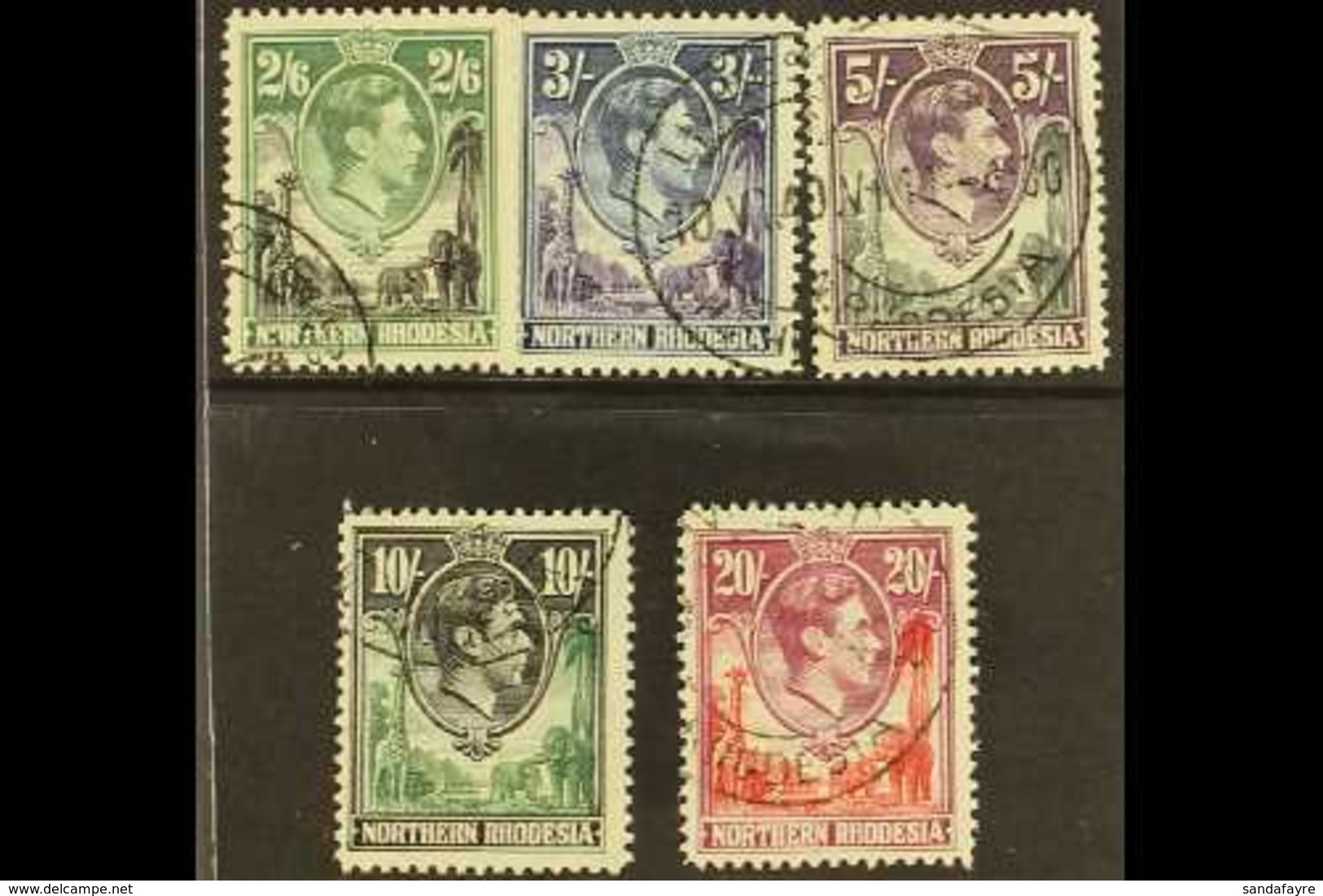 1938 2s.6d To 20s., SG 41/45, Very Fine Cds Used. (5) For More Images, Please Visit Http://www.sandafayre.com/itemdetail - Northern Rhodesia (...-1963)