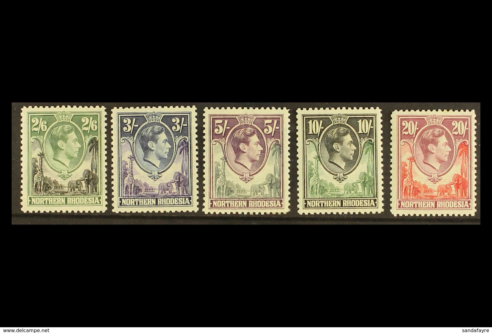 1938 2s.6d To 20s, SG 41/45, Fine Never Hinged Mint. (5 Stamps) For More Images, Please Visit Http://www.sandafayre.com/ - Rhodesia Del Nord (...-1963)