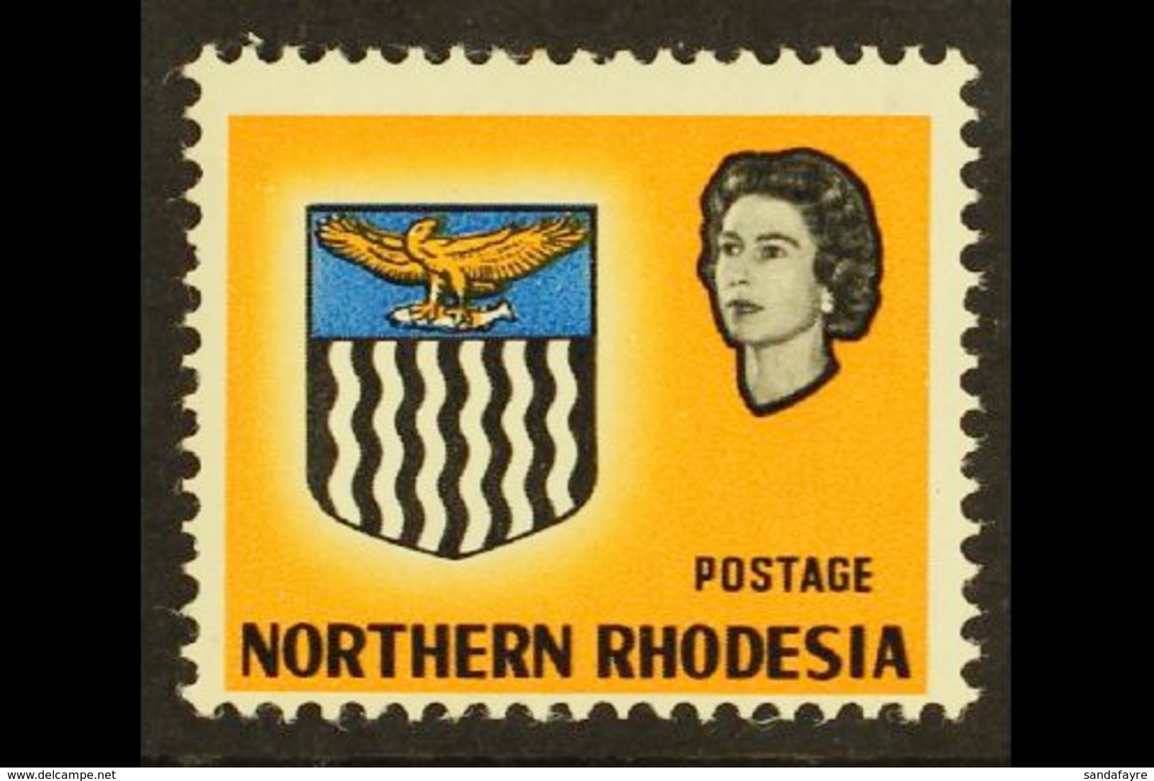 1963 3d Yellow, VALUE OMITTED VARIETY, SG 78a, Never Hinged Mint. For More Images, Please Visit Http://www.sandafayre.co - Nordrhodesien (...-1963)