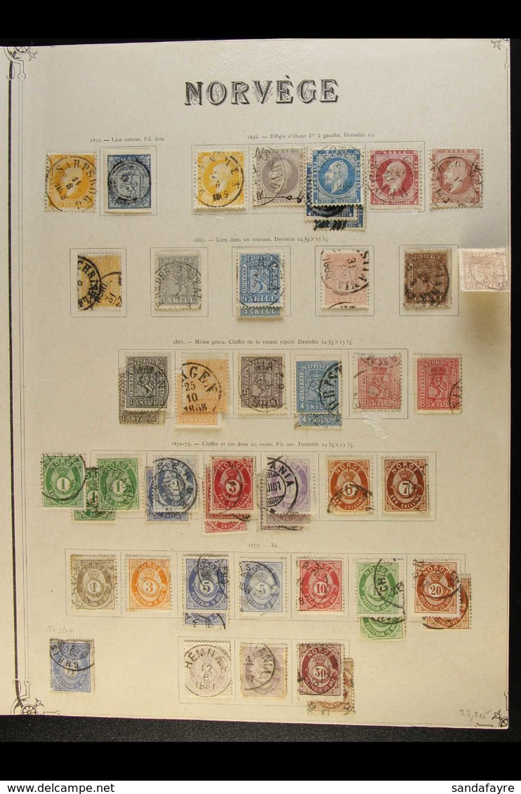 1855-1906 OLD TIME USED COLLECTION On Pages, Inc 1855 4s Lion (four Margins, Very Close At Right), 1856-60 King Set Inc  - Other & Unclassified