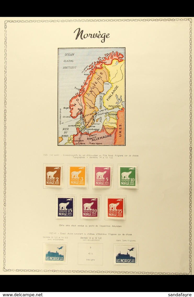 1925-41 FINE MINT AIR POST STAMPS With 1925 Amundsen North Pole Complete Set, 1927 45 Ore Pale Blue (first Printing), Pl - Autres & Non Classés