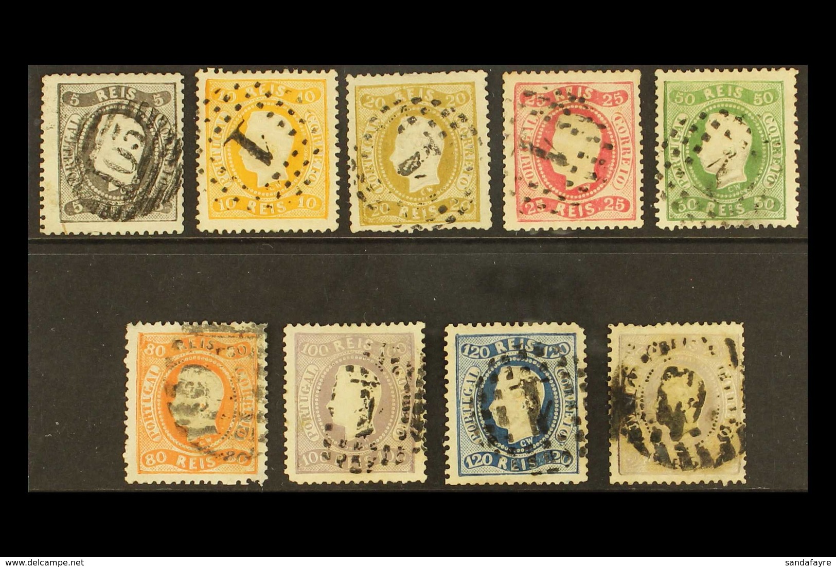 1867-70 King Pedro V 'curved Labels' Complete Set (Michel 25/33, SG 52-68), Used, Some With Small Faults As Usual, Cat £ - Other & Unclassified