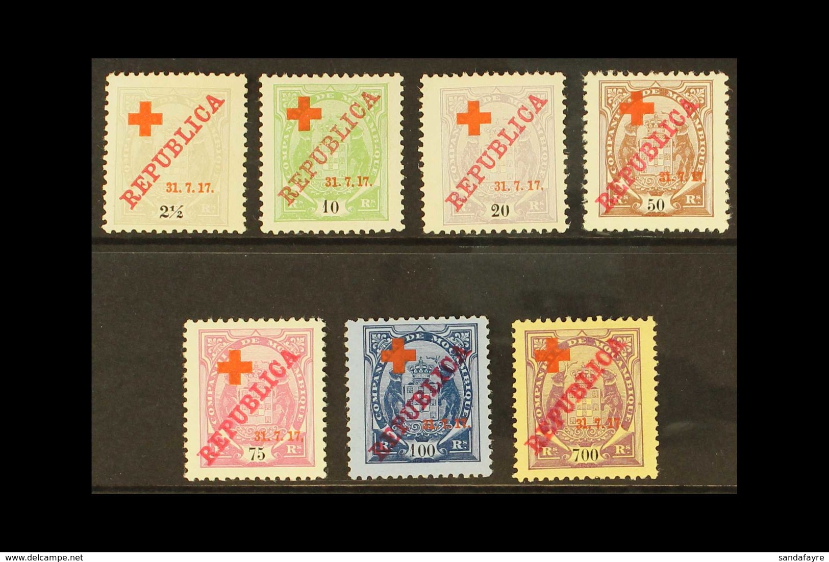 MOZAMBIQUE COMPANY 1917 Red Cross Fund Ovptd Set SG 189/95, Very Fine Mint (7 Stamps). For More Images, Please Visit Htt - Other & Unclassified