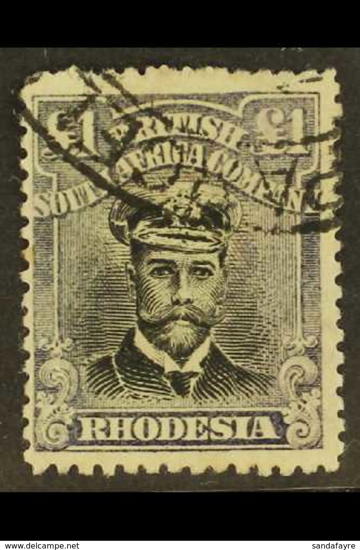 1913-24 £1 Black & Violet-indigo, Admiral, Die III, Perf.14, SG 279a, Used, Colour Changed But Not Faded (does Not Appea - Altri & Non Classificati