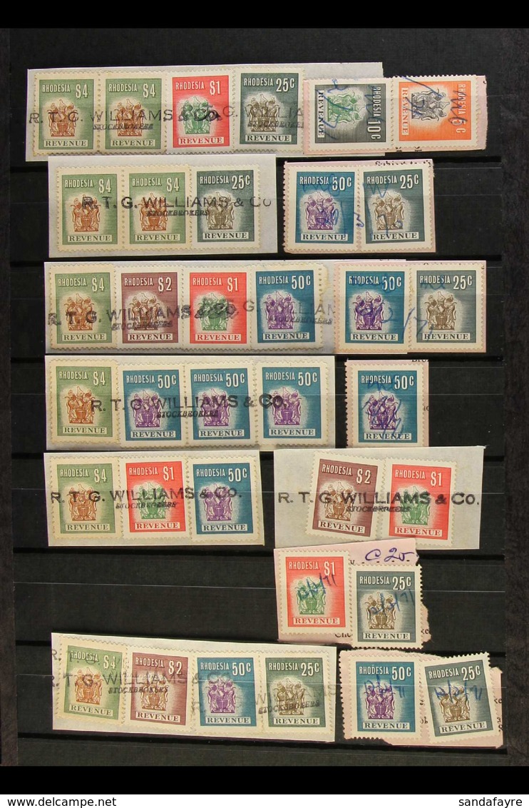 REVENUES 1953-70 MOSTLY USED SELECTION Of Issues From Southern Rhodesia, Rhodesia & Nyasaland And Rhodesia, Incl. 1954 S - Altri & Non Classificati