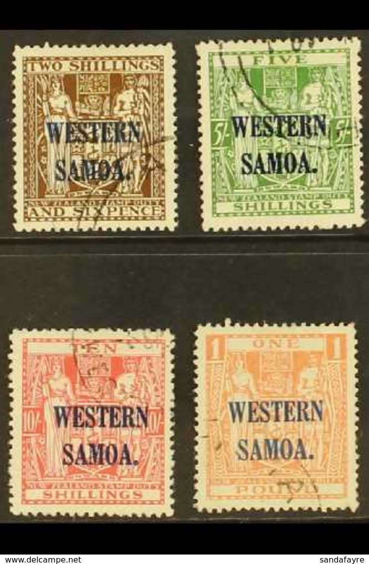 1945 - 1953 Postal Fiscal Set To £1 On Wiggins Teape Paper, Wmk Mult NZ And Star, SG 207/10, Very Fine Used. (4 Stamps)  - Samoa