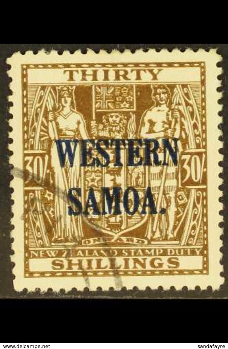 1945 - 1953 30s Brown Postal Fiscal On Wiggins Teape Paper, SG 211, Very Fine Used. Scarce Stamp. For More Images, Pleas - Samoa