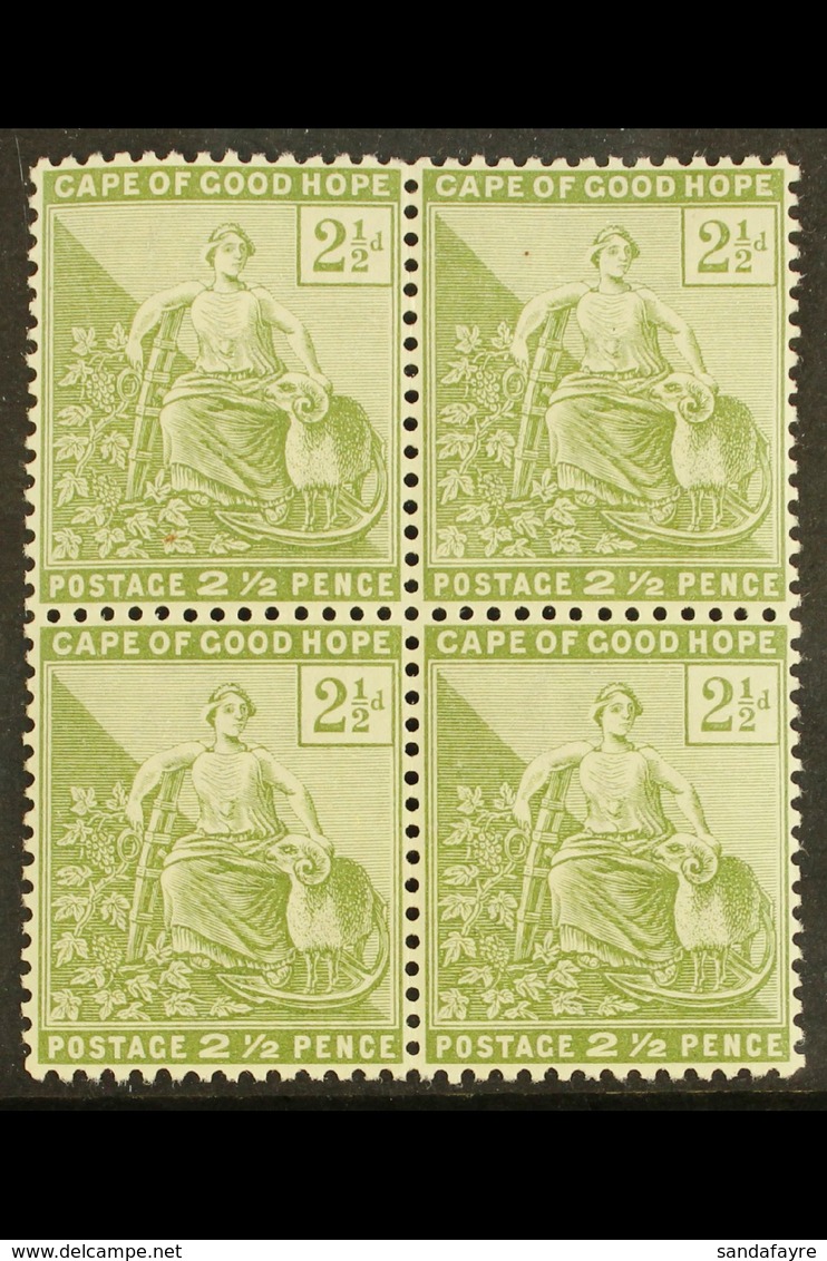 CAPE OF GOOD HOPE 1892 2½d Sage Green, SG 56, Very Fine Mint Blk Of 4 (3 X NHM). For More Images, Please Visit Http://ww - Non Classificati
