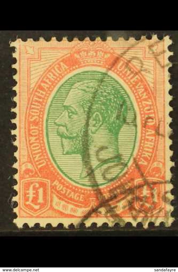 1913-24 £1 Green And Red, SG 17, Good Colour And Neat Cds, Tiny Hinge Thin. For More Images, Please Visit Http://www.san - Non Classificati
