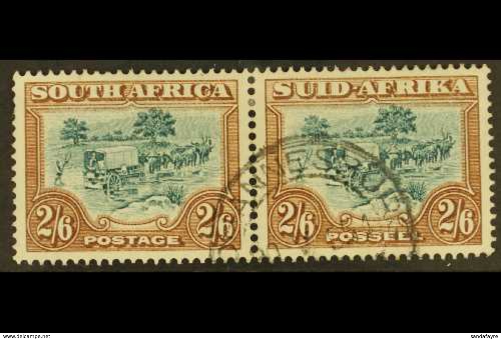 1930-44 2s.6d Green And Brown, SG 49, Fine Cds Used Horizontal Pair. For More Images, Please Visit Http://www.sandafayre - Ohne Zuordnung