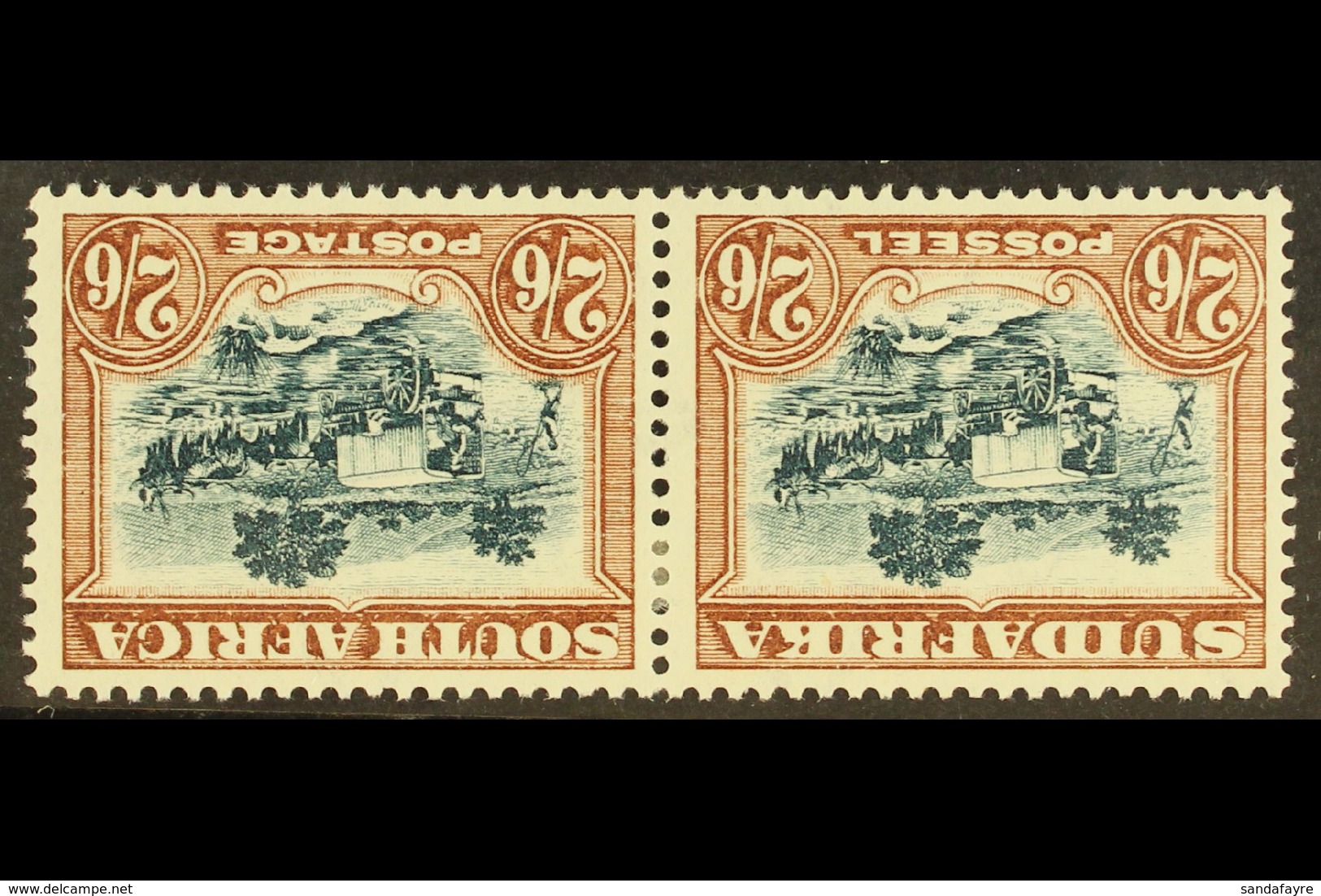 1930-44 2s6d Green & Brown With WATERMARK INVERTED Variety, SG 49aw, Very Fine Mint Horiz Pair, Very Fresh. (2 Stamps) F - Unclassified