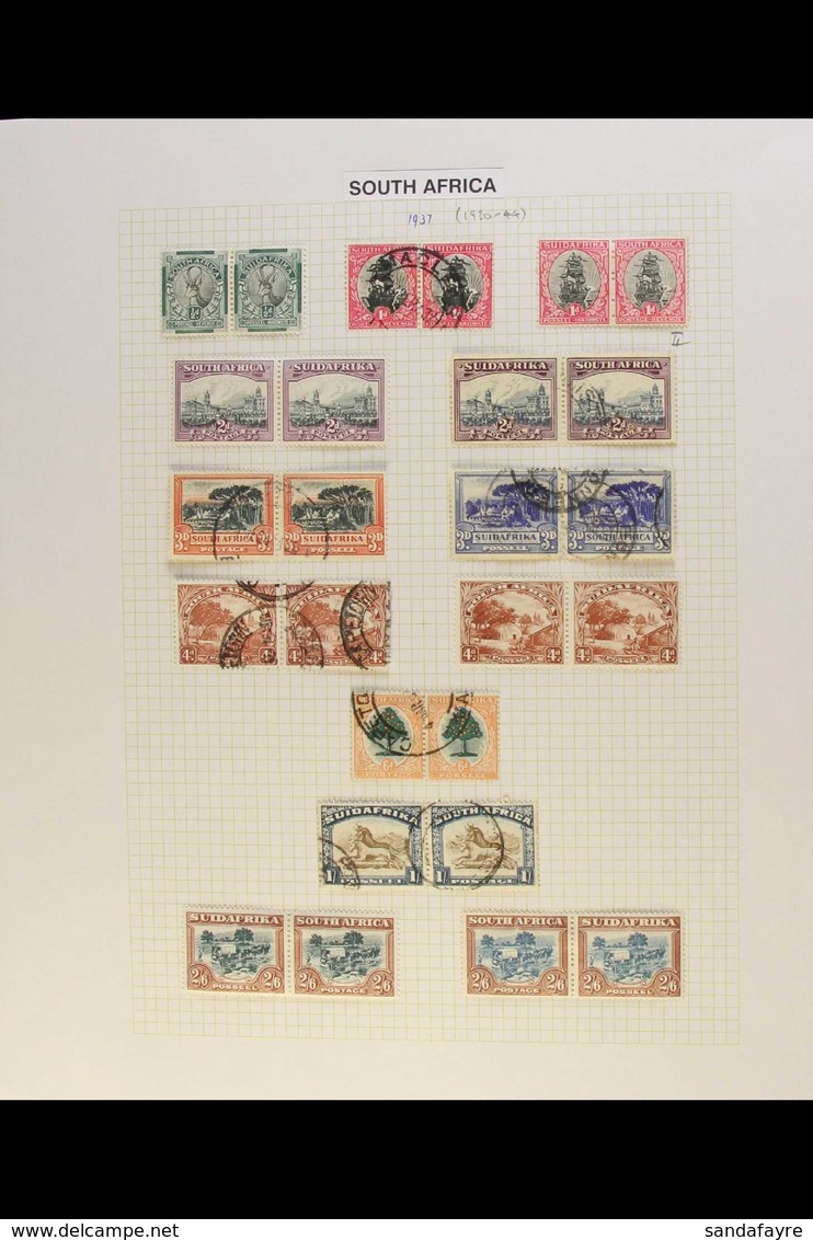 1930-51 MINT & USED COLLECTION On Leaves, Incl. (all In Horizontal Pairs) 1930-44 1d Type II, Wmk Upright Mint, 2d Wmk I - Ohne Zuordnung