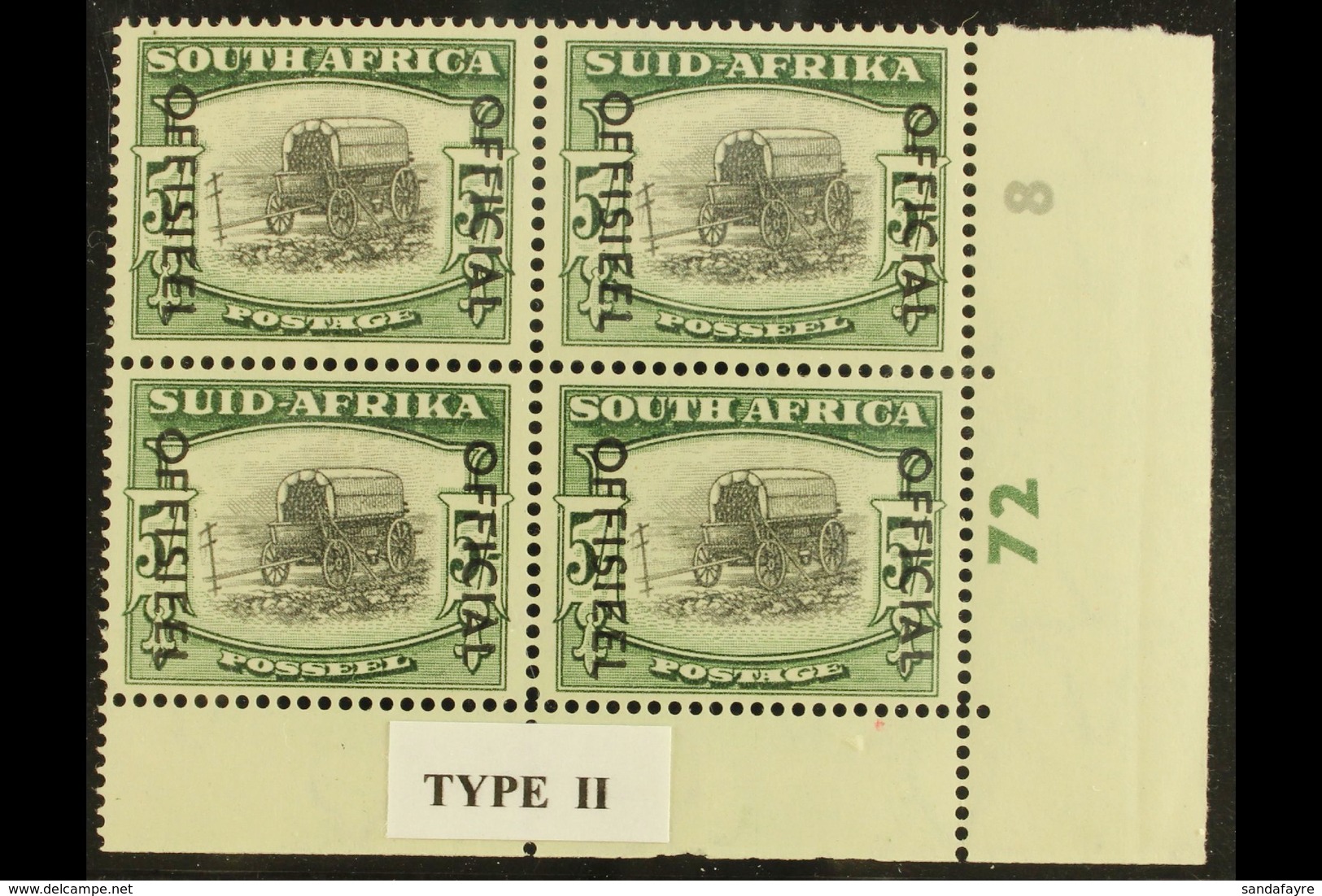 OFFICIAL 1950-4 5s Black & Deep Yellow-green, On SG 122a, Cylinder 72 8, SG O50a, Never Hinged Mint, Light Vertical Crea - Unclassified