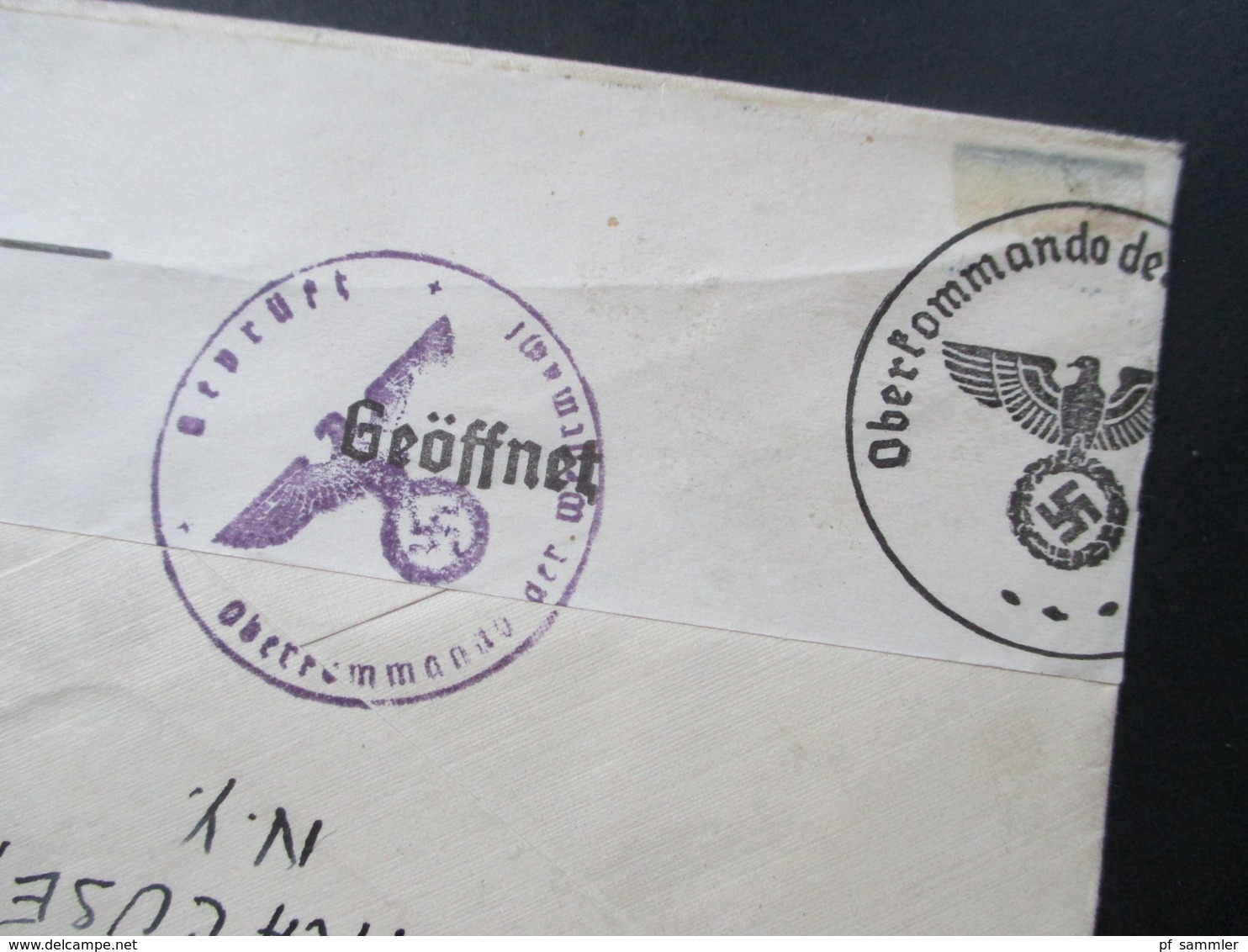 USA 1940 Nr. 281 EF Syracuse Luftpost / Air Mail Nach Pforzheim. Zensurbeleg. OKW Zensur - Brieven En Documenten