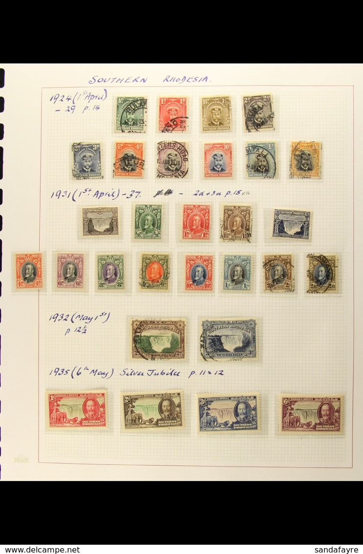 1924-1964  FINE MINT AND USED ORIGINAL COLLECTION In Hingeless Mounts On Album Leaves. With 1924-29 KGV "Admiral" 10d Mi - Southern Rhodesia (...-1964)