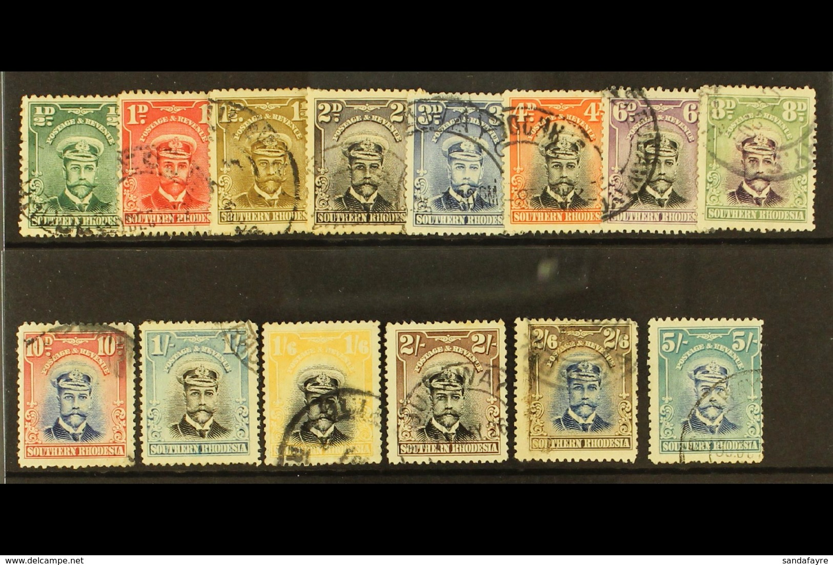 1924-9 KGV Admiral Definitives Set, SG 1/14, Good To Fine Used (14). For More Images, Please Visit Http://www.sandafayre - Rhodesia Del Sud (...-1964)