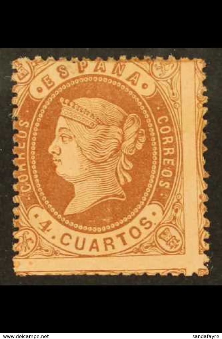 1862 4c Chocolate On Brown, SG 70a, Experimental Govt Perf 15, Not Officially Issued, Mint. For More Images, Please Visi - Altri & Non Classificati